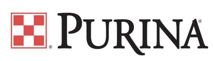 Purina logo with red square and white cross