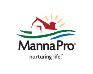 MannaPro company logo with a red house, yellow sun, green wave, and blue company name