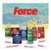 Advertisement for Manna Pro Force pest control products for horses, with a variety of options including wipes, supplements, spot-ons, sprays, and masks arranged in a pyramid shape on a red background with green grass at the bottom and the text 'Unleash the Force' at the top.