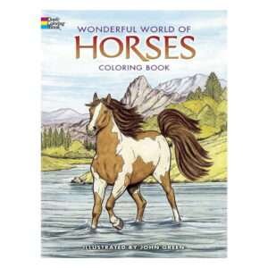 Majestic horse walking in the lake on the beautiful island - book cover